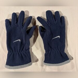 Nike Kids Fleece Gloves with Swoosh Navy/Grey